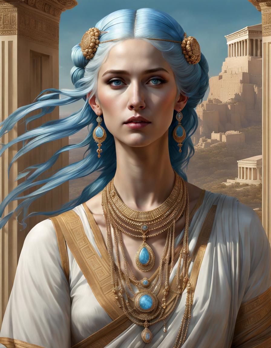 Sylphen Maid in Ancient Greece: Digital Painting