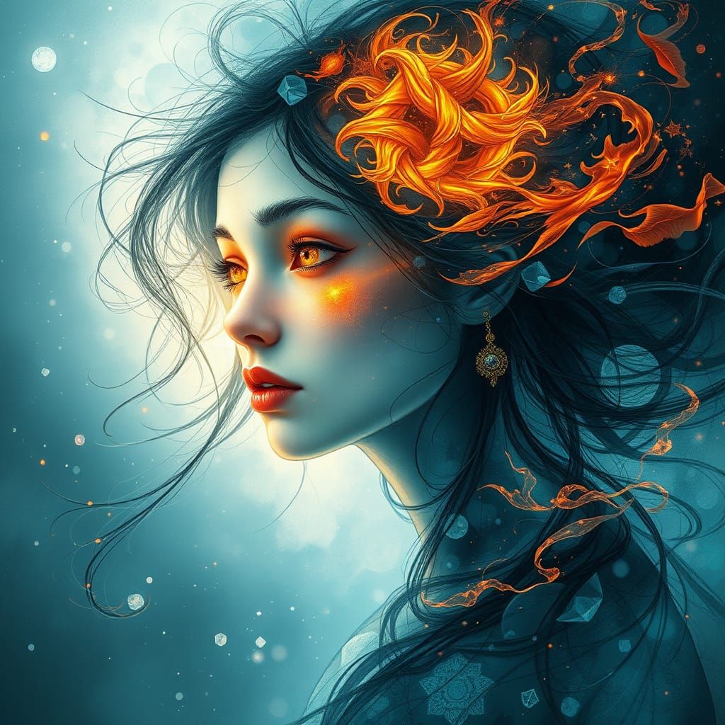 Mystical Woman of Reason in Swirling Vortex of Contradiction...