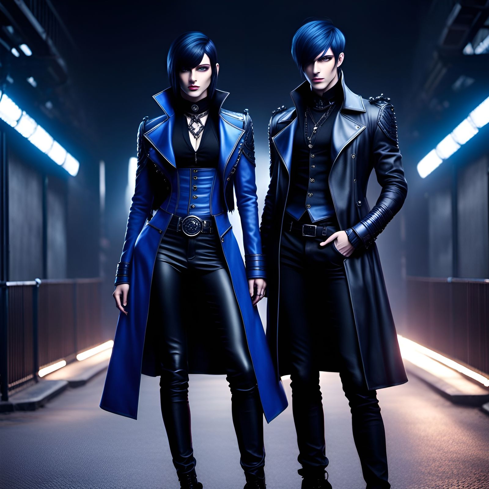 Gothic Twins in Futuristic Victorian Style