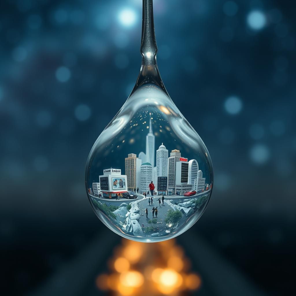 Miniature Metropolis Inside a Water Droplet