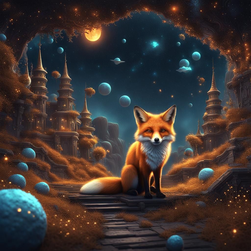 Fox Made of Stars: Fantasy Concept Art