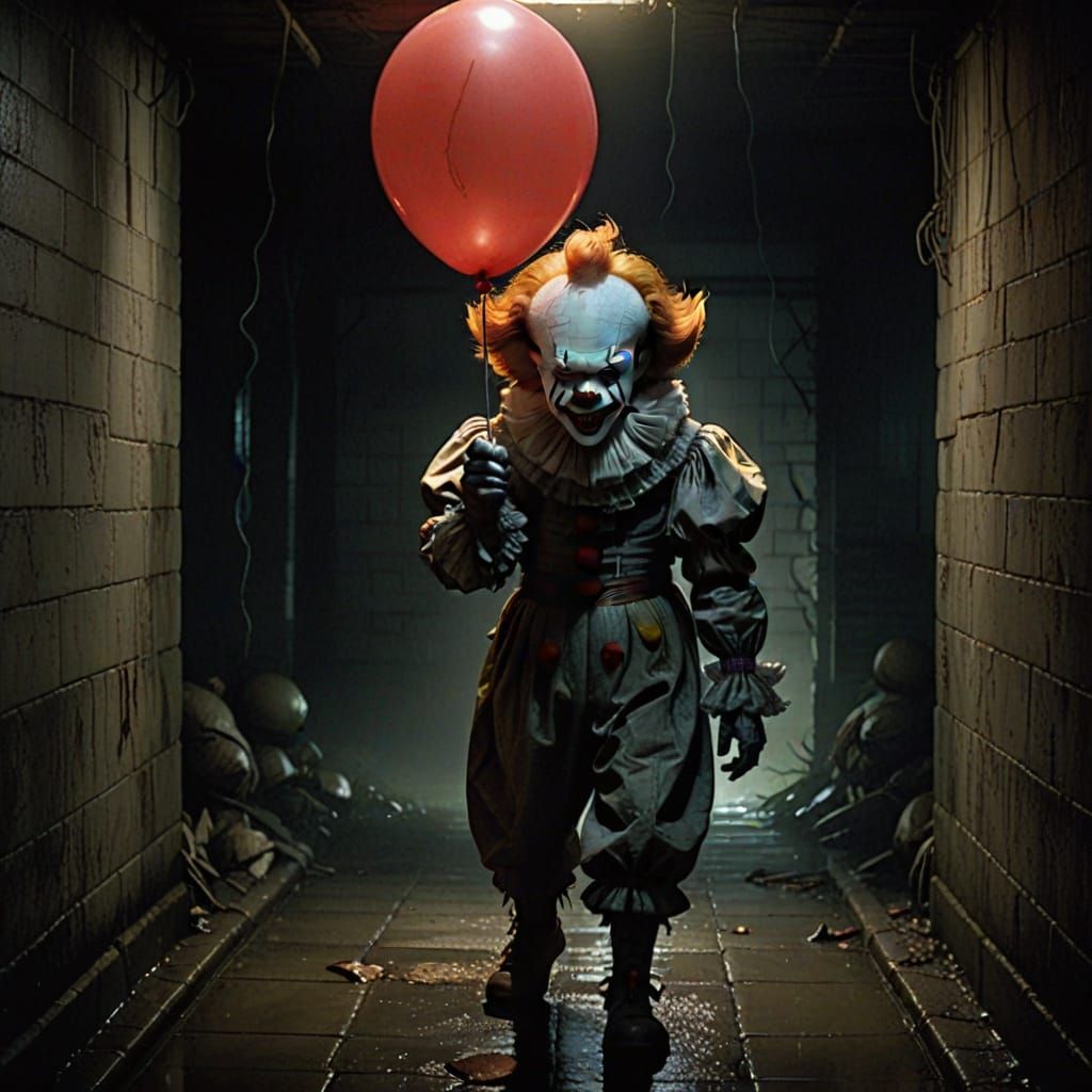 Menacing Pennywise Emerges with Red Balloon