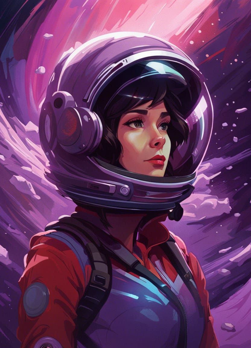 Astronaut Portrait in Dynamic Pixar Animation Style