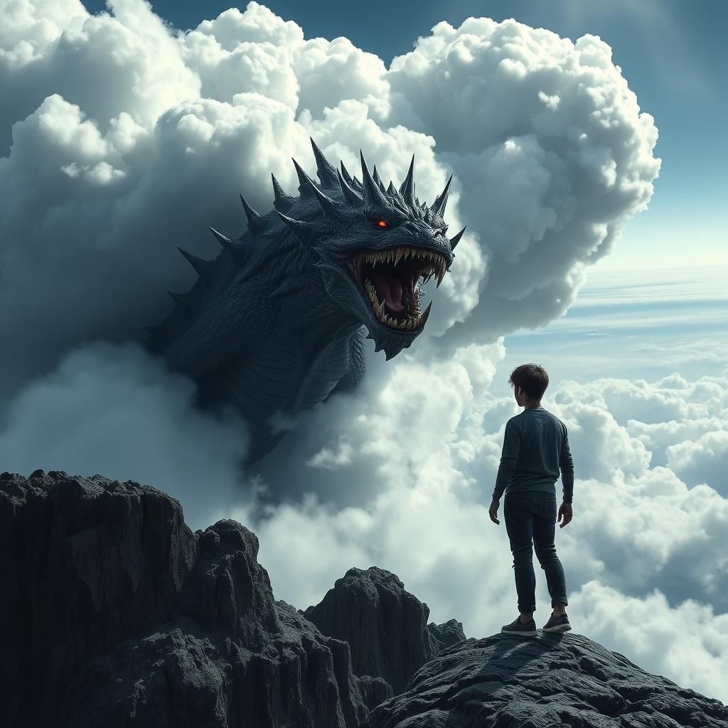 Monstrous Cloud Creature Emerges in Digital Art