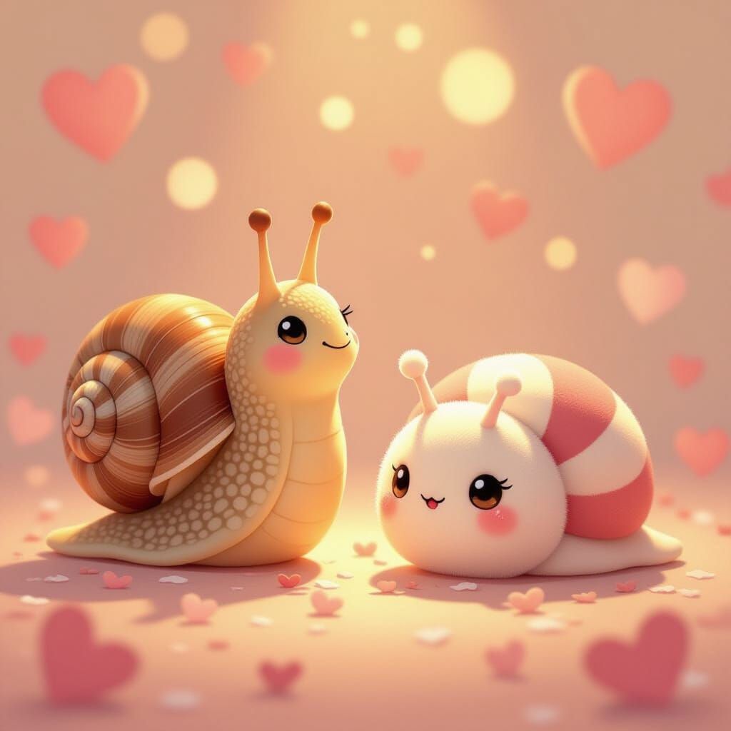 A snail with a snail plushie (error)