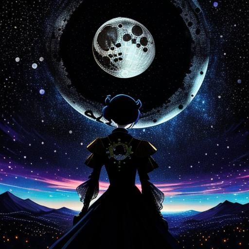 Starry Night: Macabre Silhouette Art Illustration