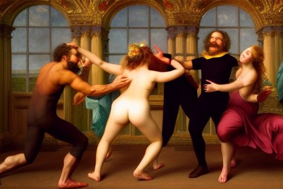 Dynamic Dance: A Baroque-Inspired Renaissance Scene