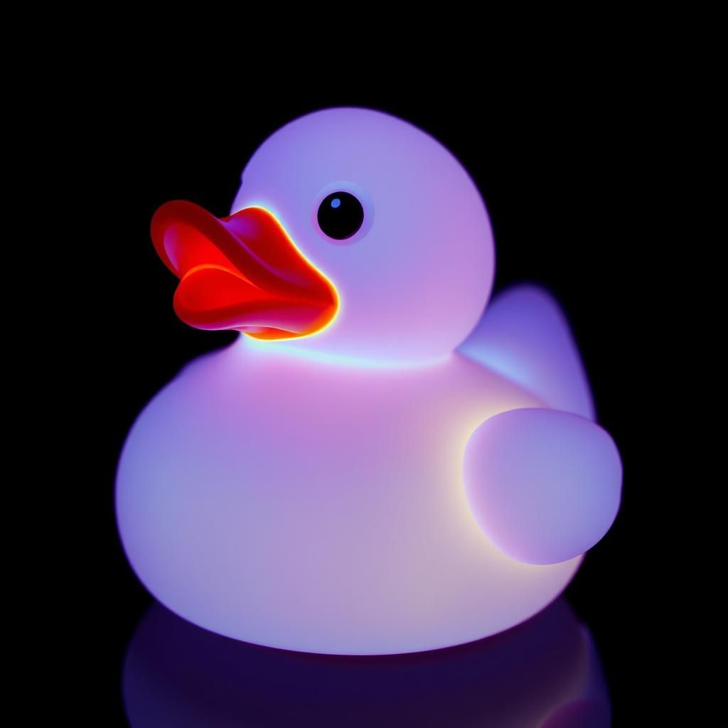 Fluorescent Rubber Duck Macro Photography