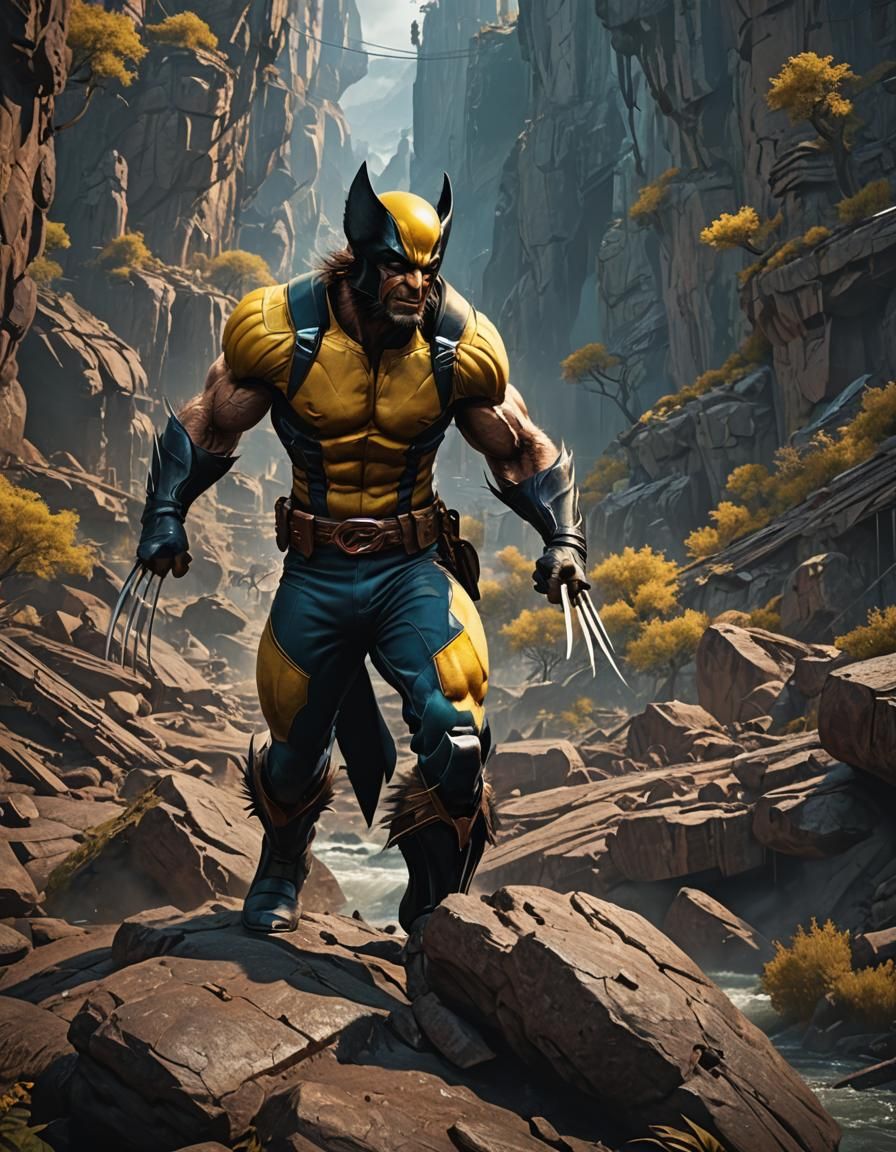 Detailed Wolverine Matte Painting in 8k