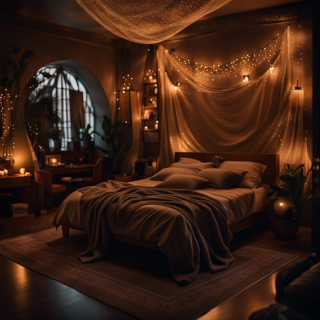 Beautiful Spacious Bedroom with Fairy Lights