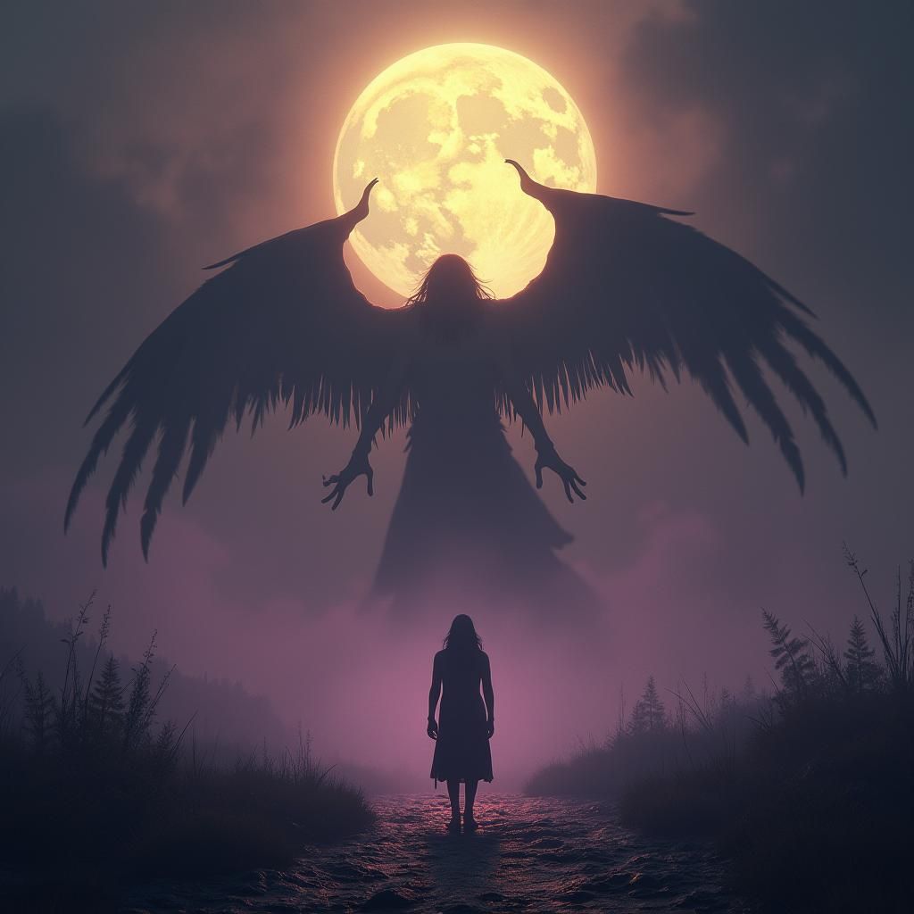 Dancing with Dark Entity in Ethereal Moonlight