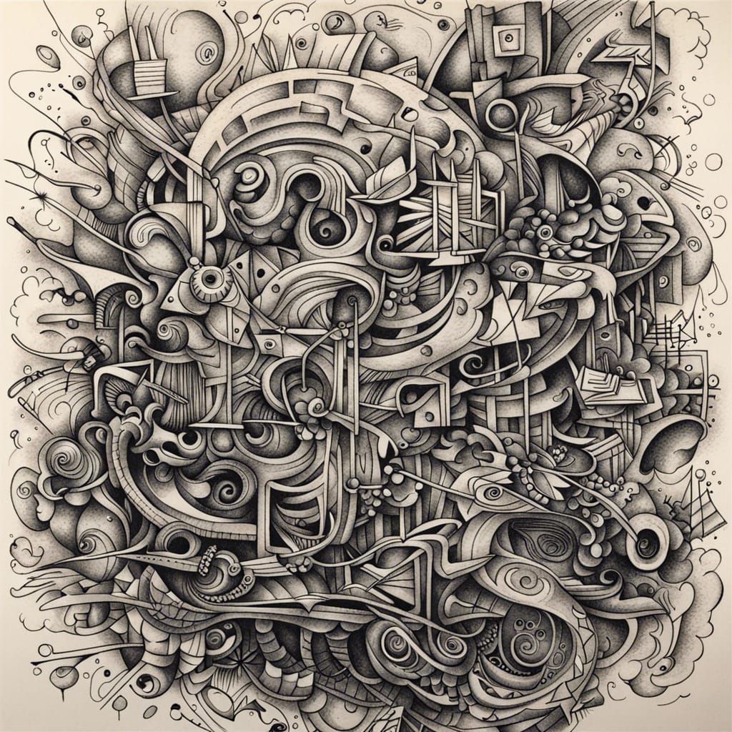 Monochromatic graffiti ink on paper