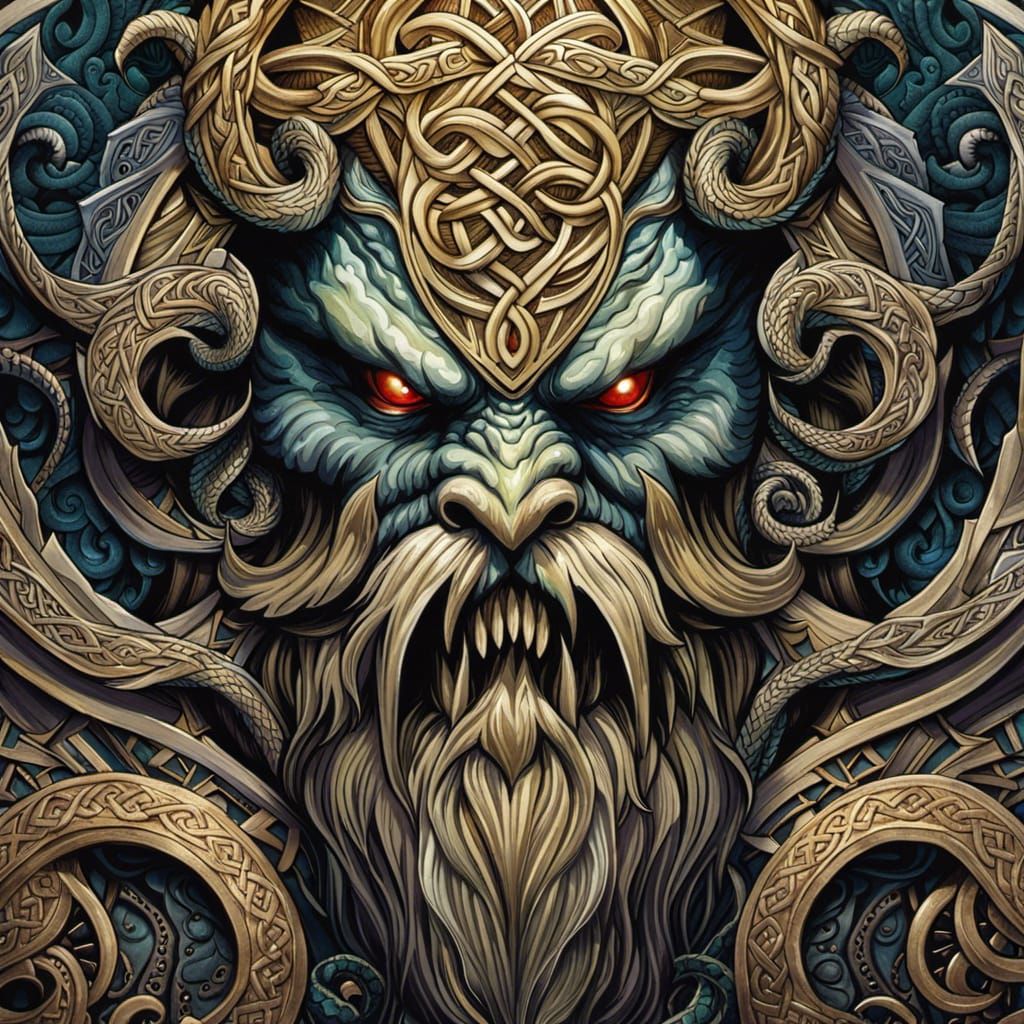 Monstrous One-Eyed Giant with Celtic Knotwork