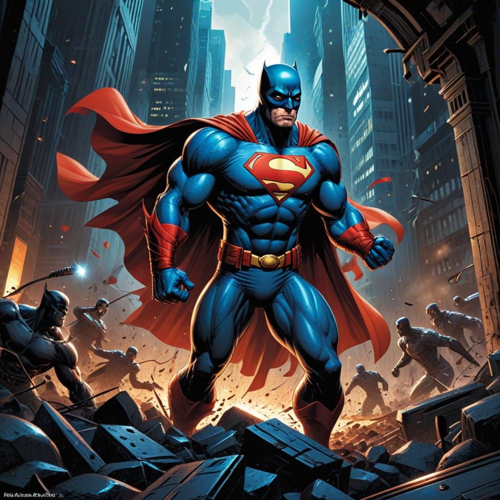 Vibrant Comic Book Superhero Scene