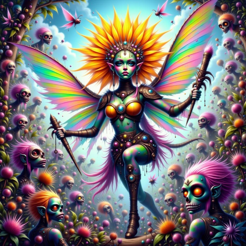 Superhero Sunflower vs Zombies in Cartoon Garden