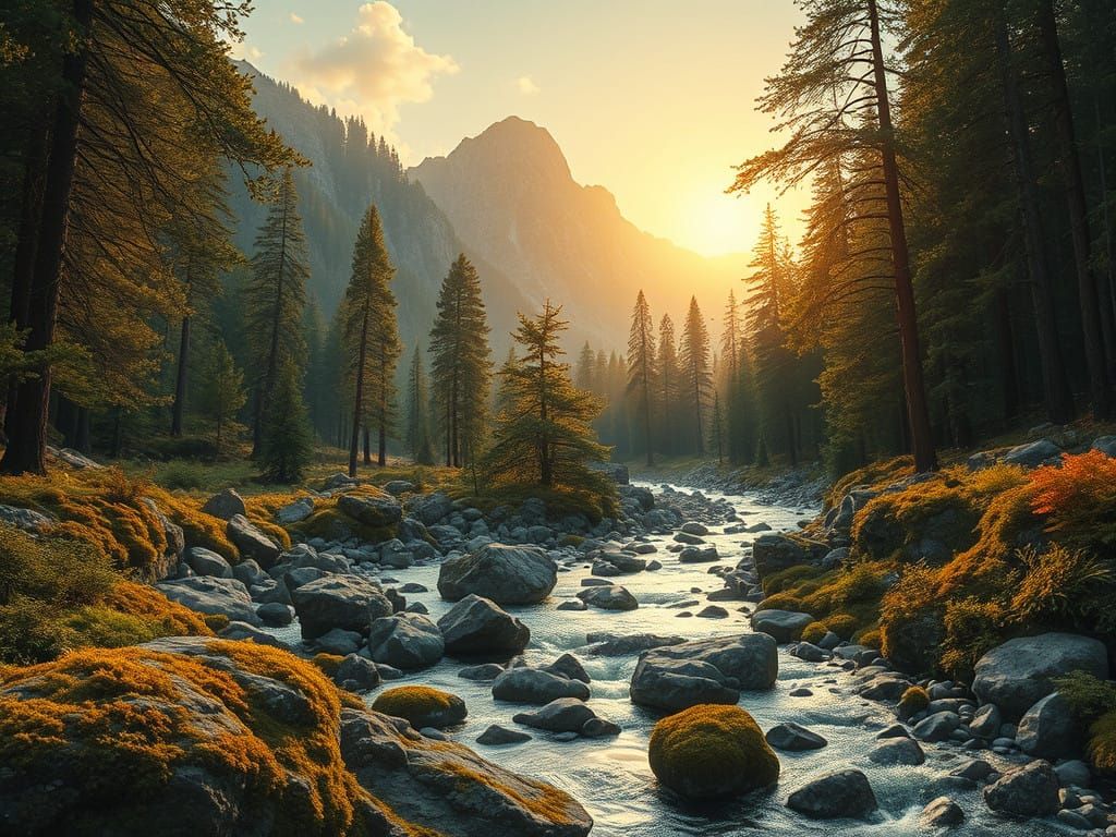 A Vibrant, Ancient Ecosystem in Cyberpunk Style