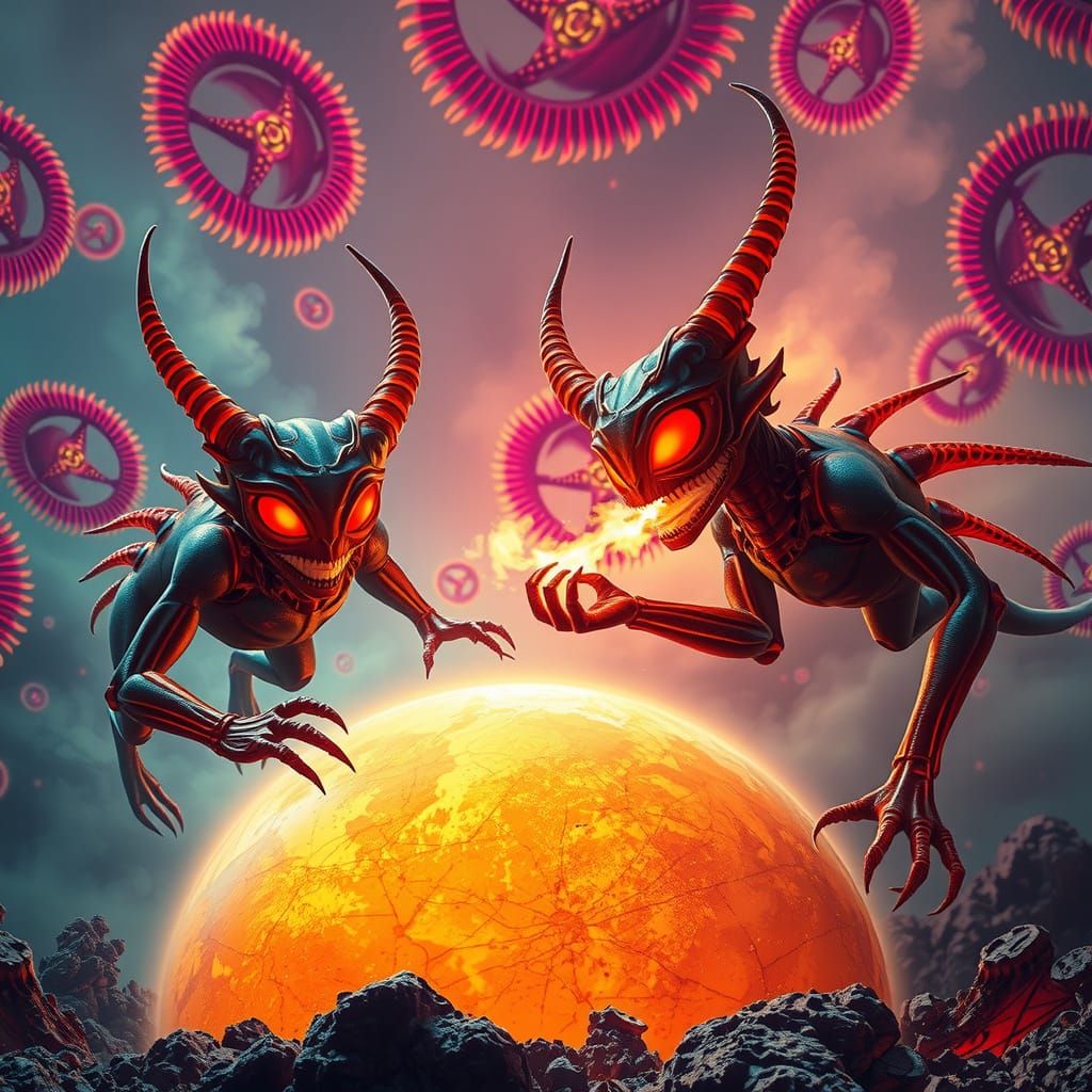 Cyberpunk Sorcerer Predator in Iridescent Transcendent Glory