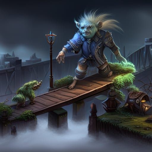 Troll Guarding Bridge: Fantasy Concept Art