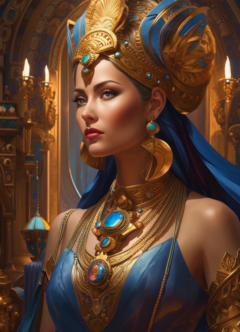 Libra the Scales in Opulent Art Nouveau Style