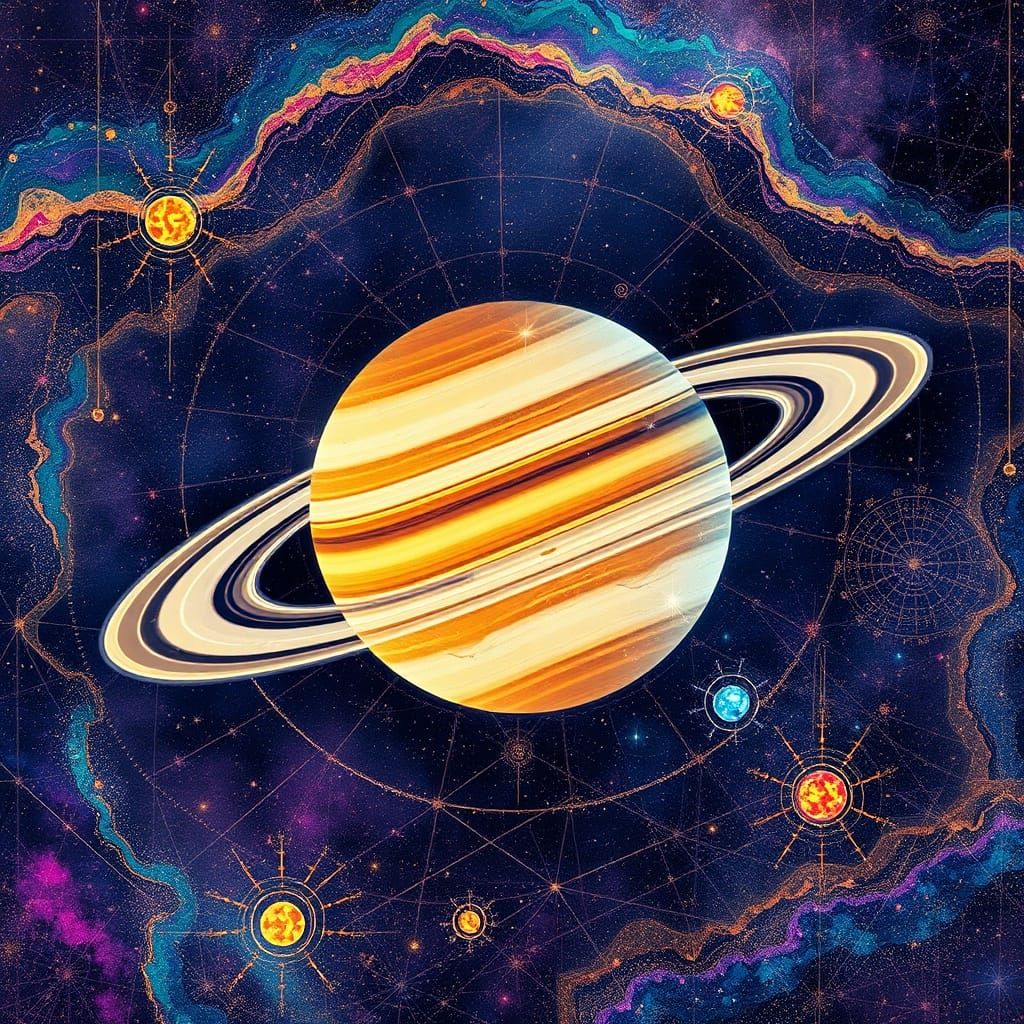 Holographic Saturn with Iridescent Rings
