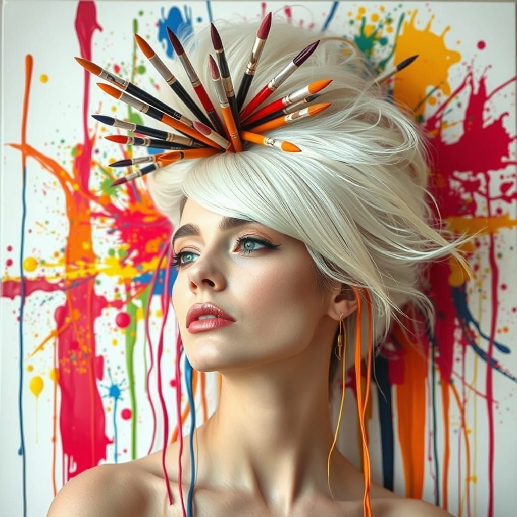 Kaleidoscopic Hairstyle Inspired by Takashi Murakami