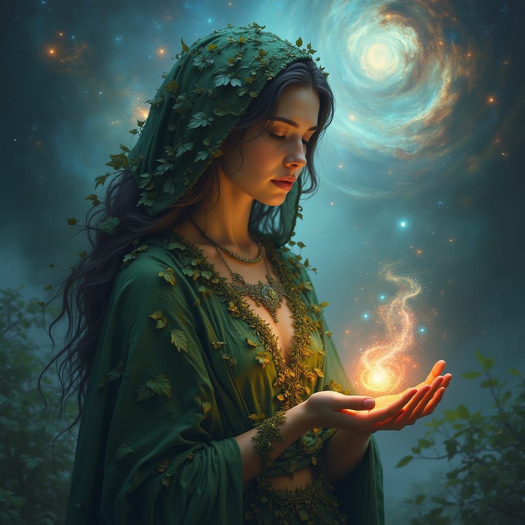 Mother Nature Cradles Celestial Galaxy in Dreamy, Vibrant La...