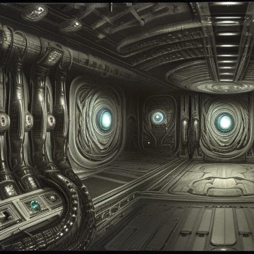 Giger-Inspired Alien Room in 4K Ultra Resolution