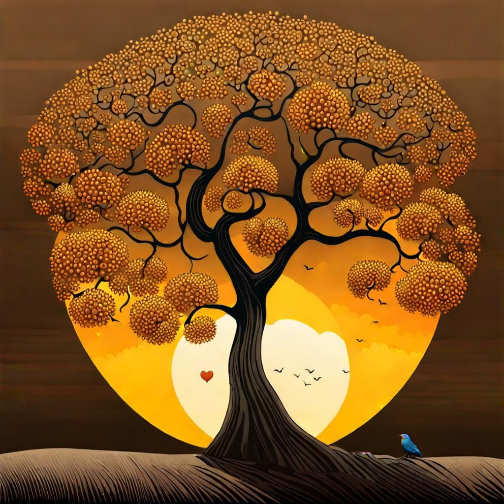 Surreal Heart Tree Inspired by Masters