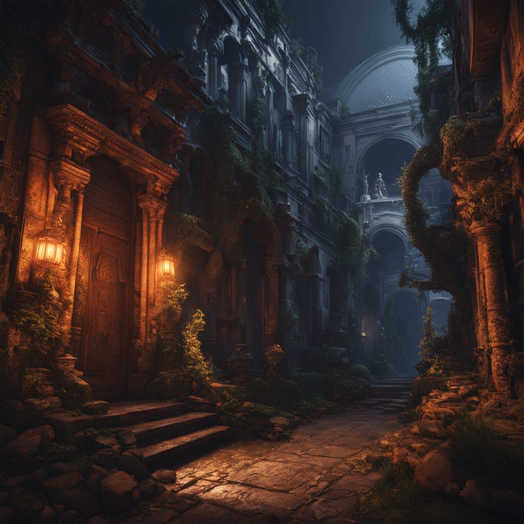 Monster with Red Eyes in Dark Foundry Concept Art