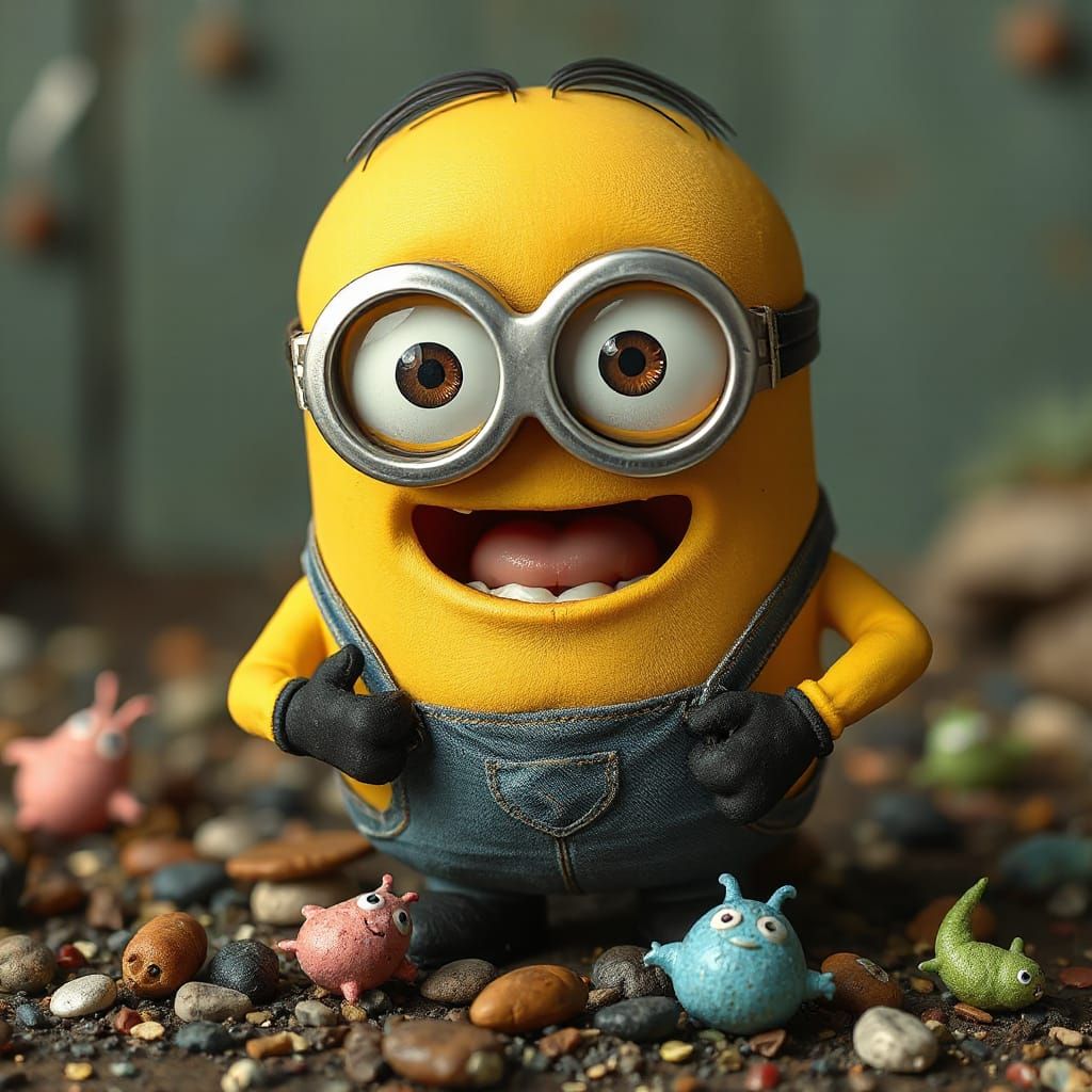 Minion Microbes Engaged in Playful Antics