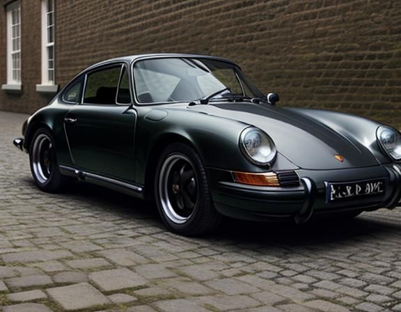 Hyperrealistic Porsche in Cobbled Mews