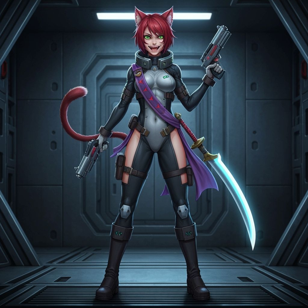 Anime Space Pirate Captain Akane in Studio Trigger Style