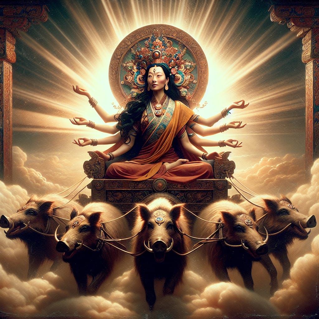 Marici: Buddhist Goddess of Dawn in Vintage Film