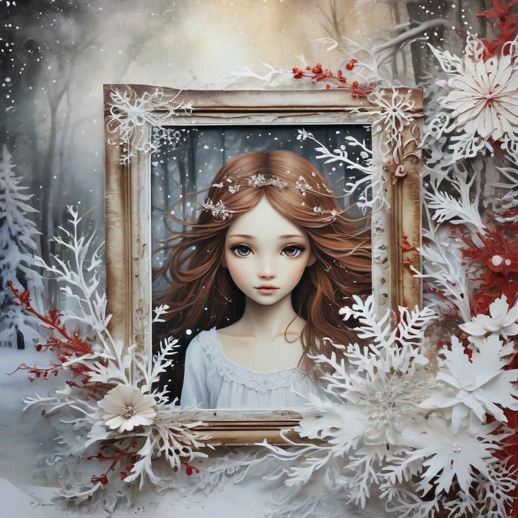 Ethereal Beauty in Distressed Filigree Frame