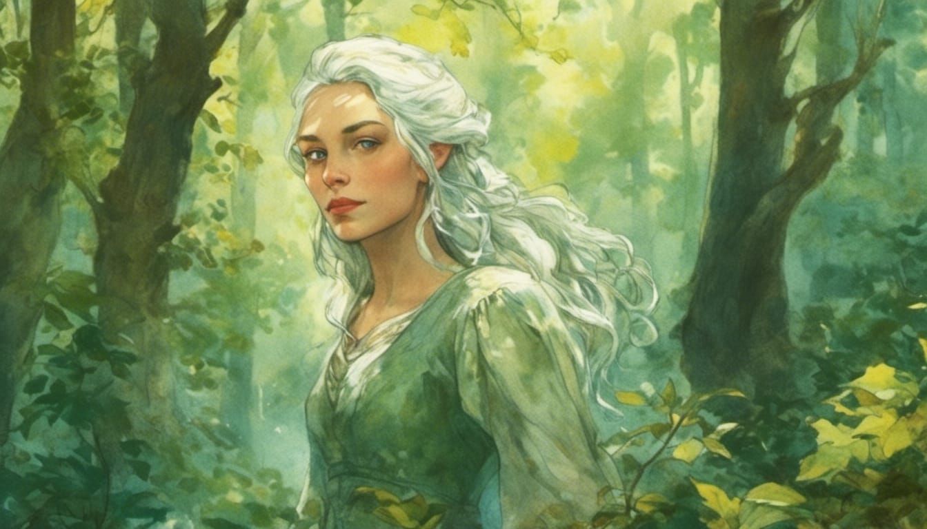 Elaria in Enchanted Forest: Digital Concept Art