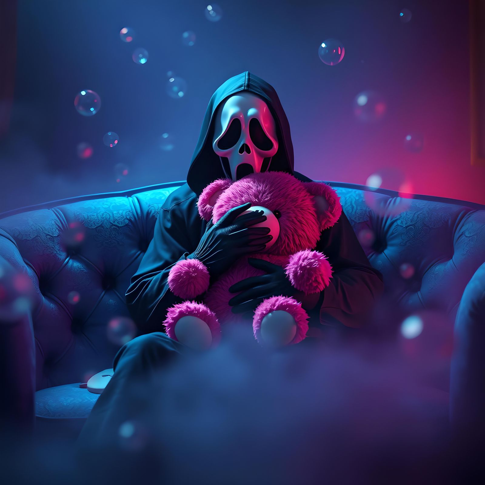 Scream Character with Pink Teddy Bear