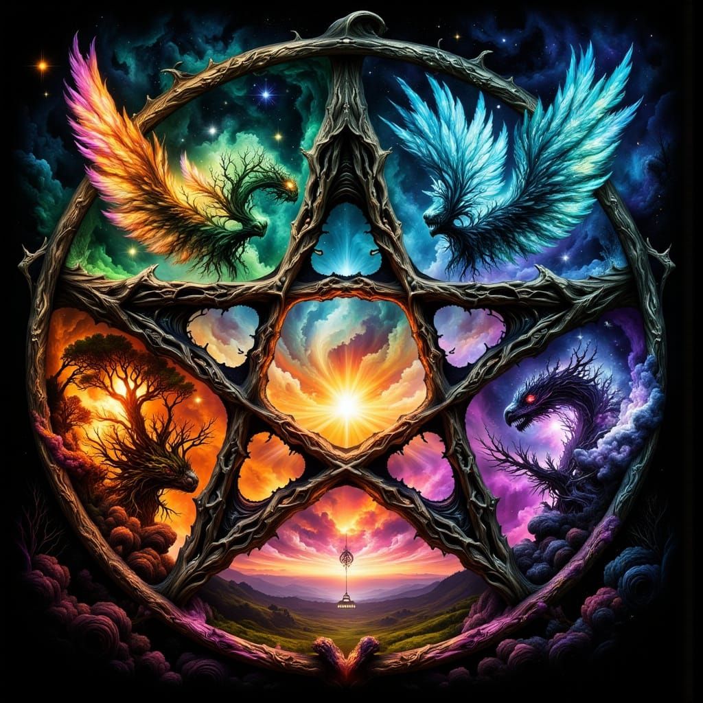 A Harmonious Balance of Fates in Intricate Pentagramic Symme...