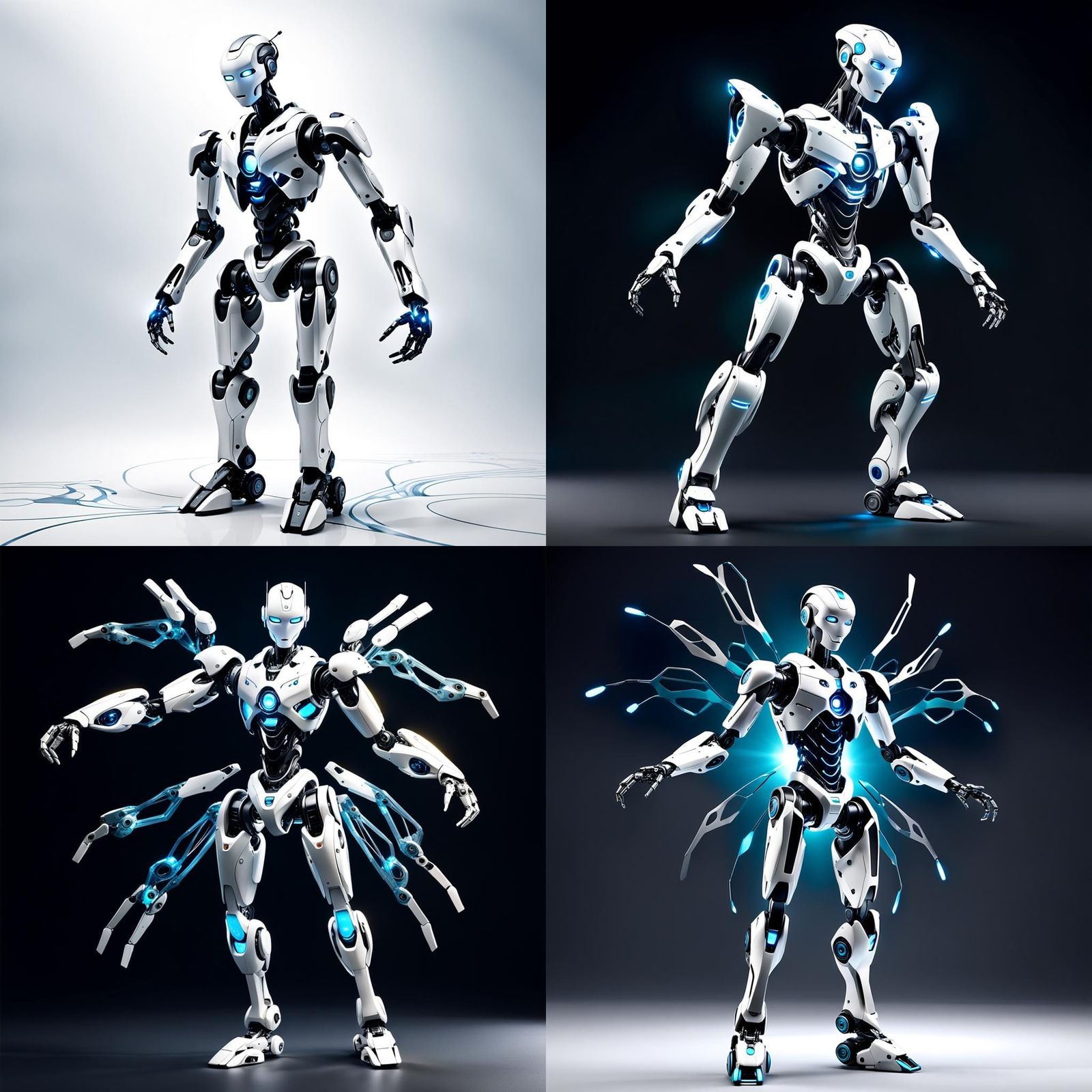 Futuristic Robot with Abstract Design in Art Gallery