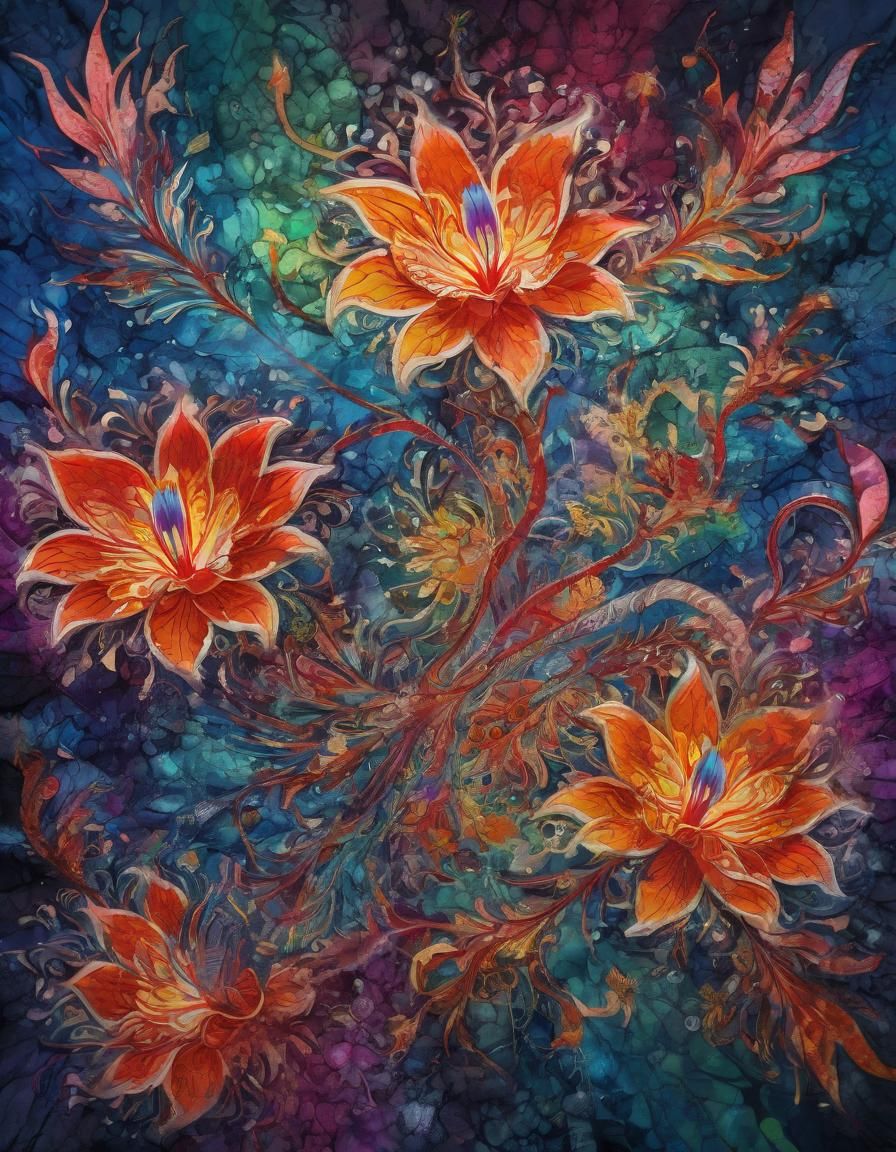 Venom in Abstract Indonesian Batik Style