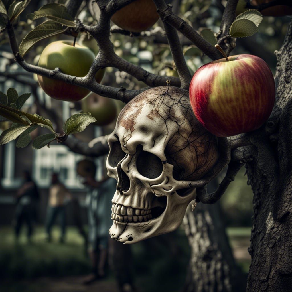 Skull Apple: Hyperrealistic Tree of Death