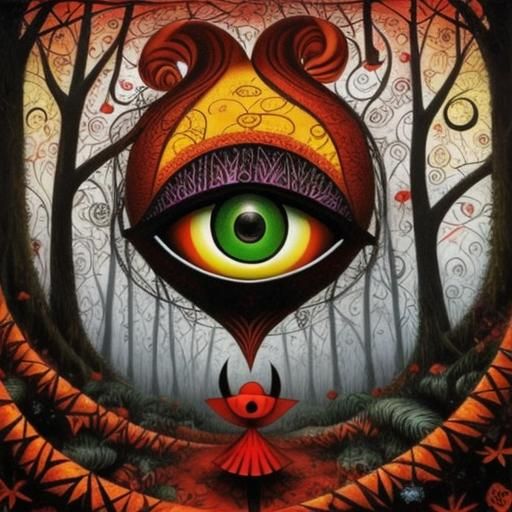 Surreal Lost Love: Vivid Abstract Composition