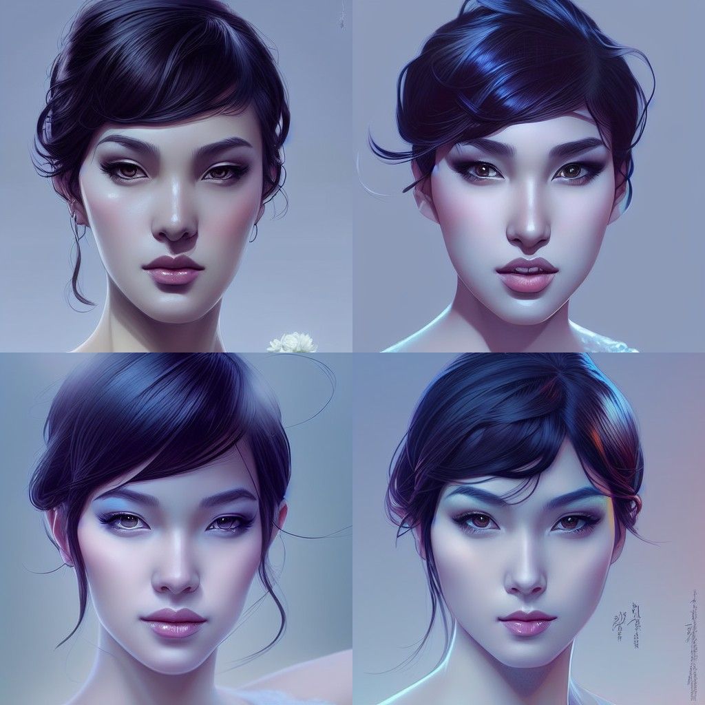 Aesthetic Portrait of a Dark-Haired Goddess