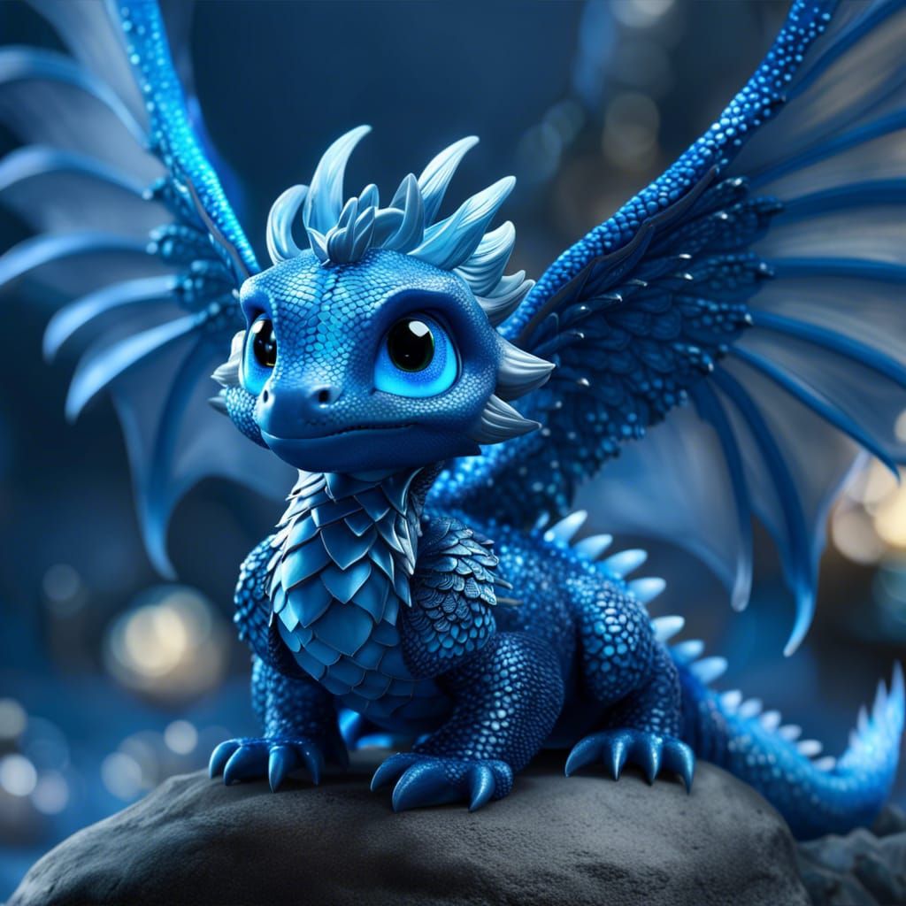 Adorable Blue Dragon: A Fantasycore Masterpiece