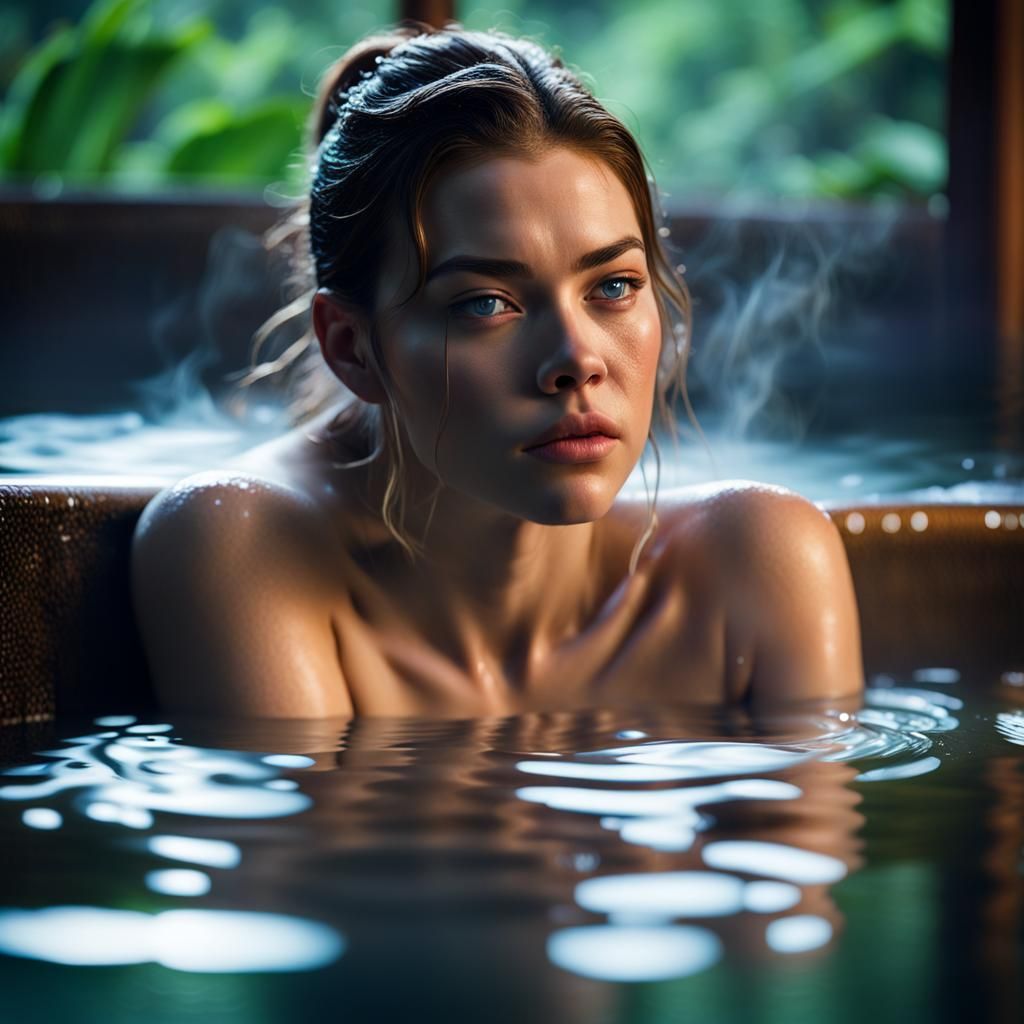 Barbara Palvin in Steamy Onsen Bath