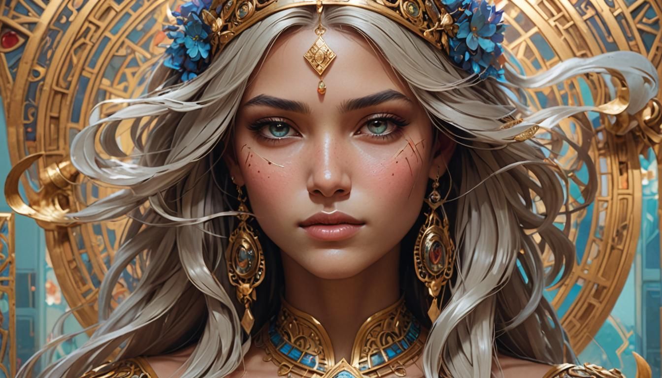 Egyptian Princess Portrait in Hyperdetailed Style