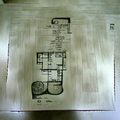 Detailed House Floor Plan in Ink