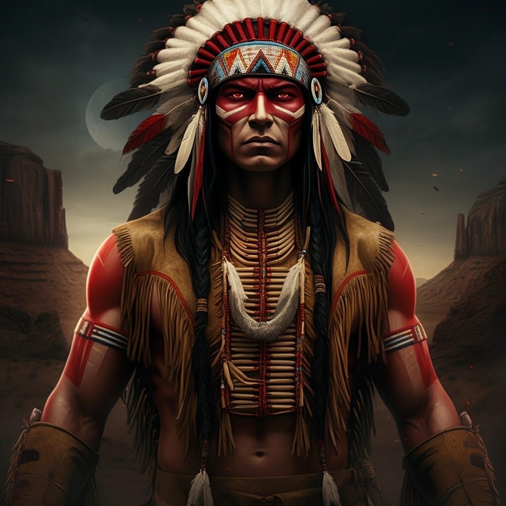 Red Wolf, Native American superhero from Marvel Comics. Extraordinary intricate details Sharp contrast high resolution i...