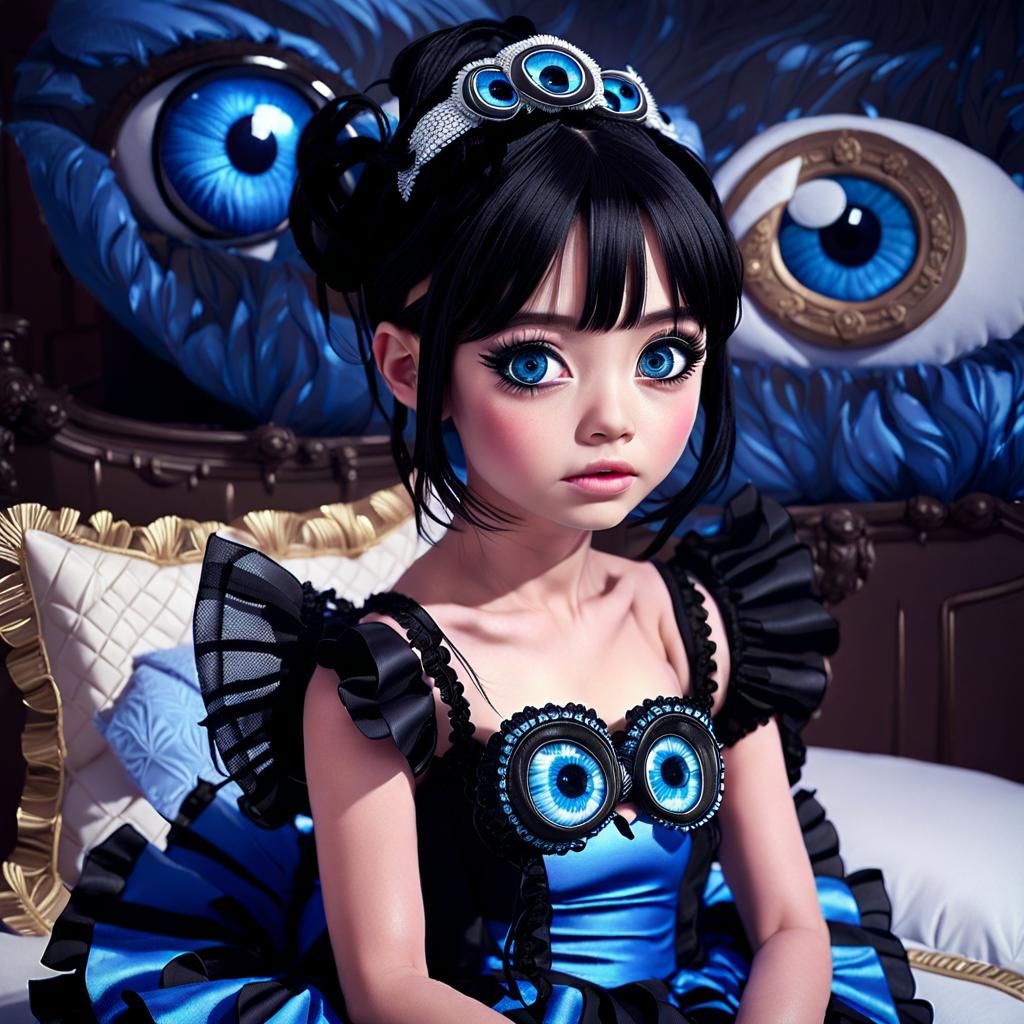 Little Girl In Her Night gown