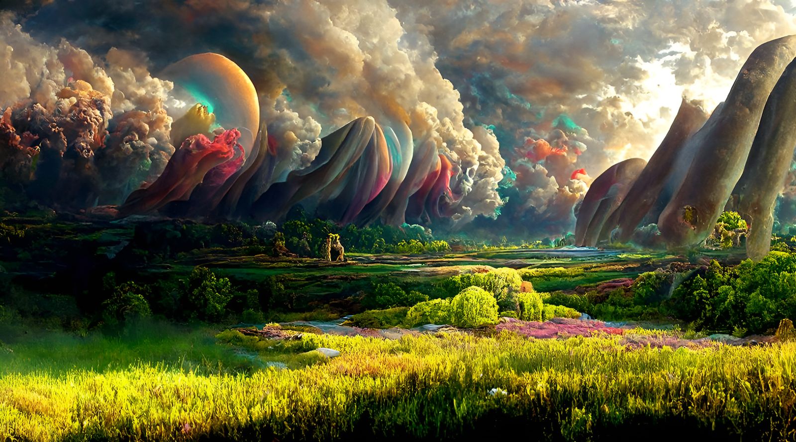Surreal Fen Panorama in a Psychedelic Style
