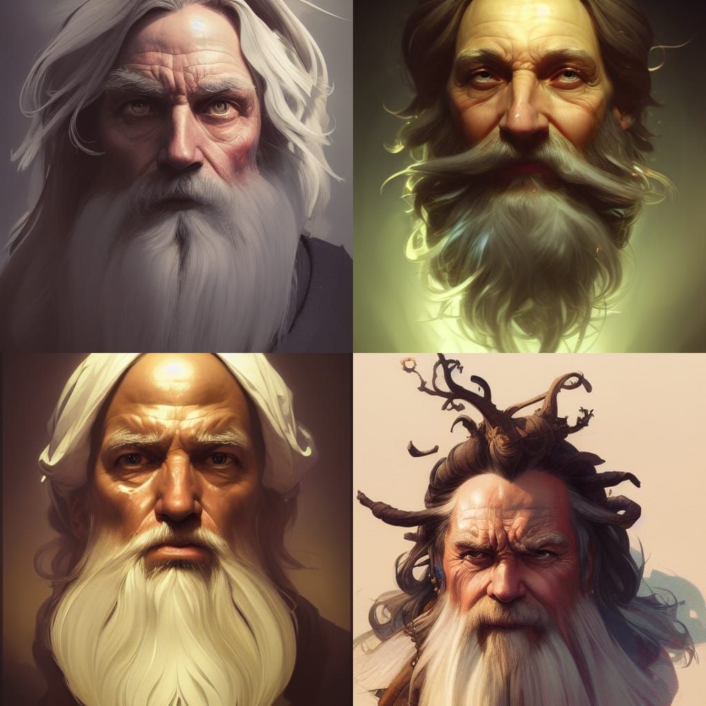 Father Time Portrait in Artstation Style